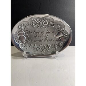 Lenox Pewter Plaque "The Love of Family" Decorative Sentimental Tray